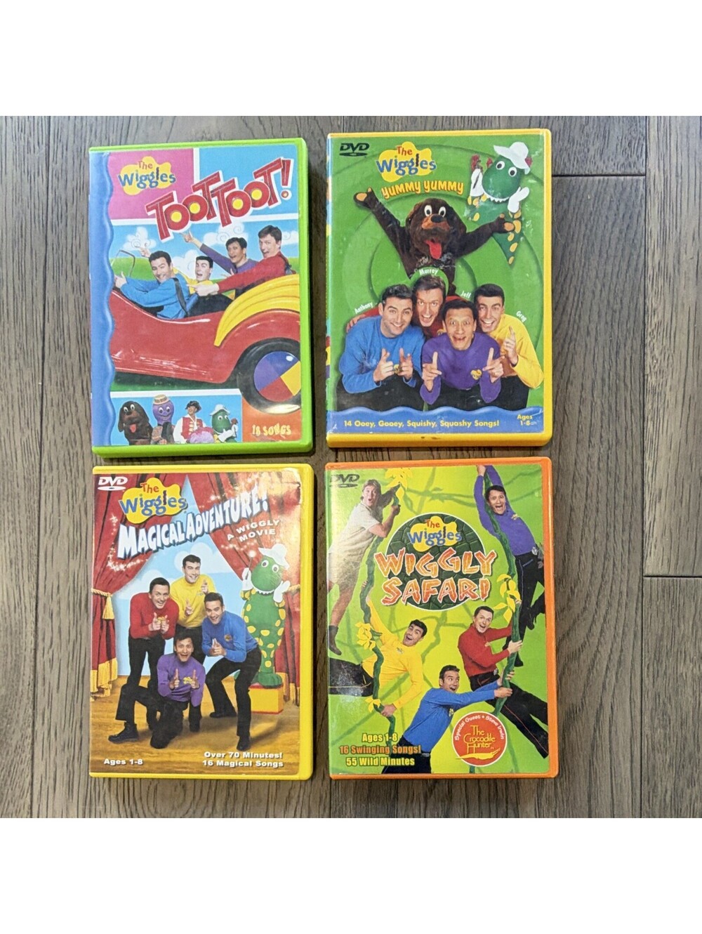 The Wiggles DVD Lot 4-Disc Set: Toot Toot!, Yummy Yummy, Magical Adventure!